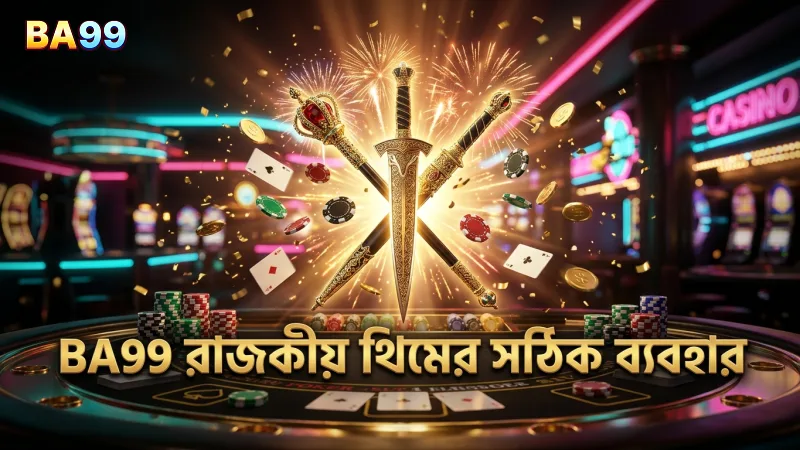 রাজকীয় থিম ও অস্ত্র ব্যবহারে BA99 গেমারের সফলতা বৃদ্ধি।